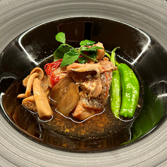 Boiled red sea bream