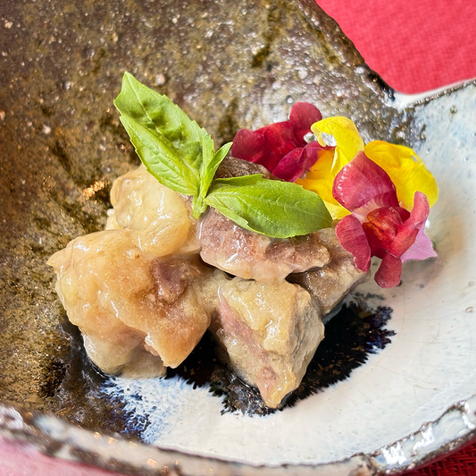 Wagyu beef marinated in wasabi