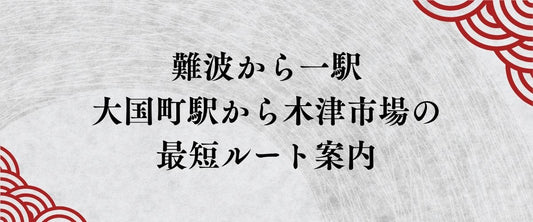難波から一駅の別世界。大国町駅から木津市場「和の食」本店への最短ルート案内