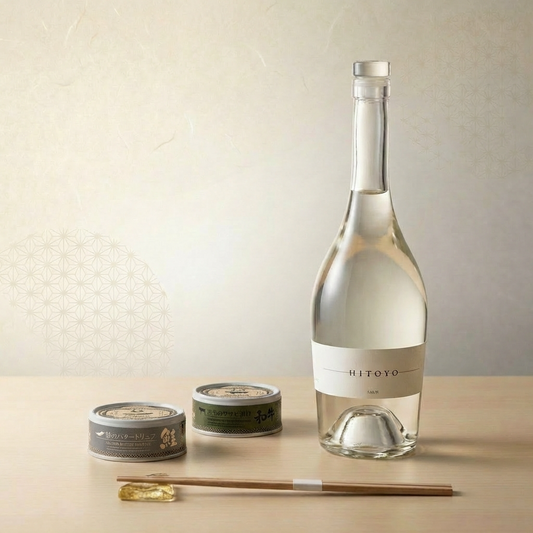 ⑧缶詰とお酒のセット（純米大吟醸酒粕焼酎 HITOYO Salm）