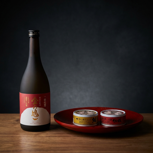 ⑥缶詰とお酒のセット（純米吟醸 金の鳩）